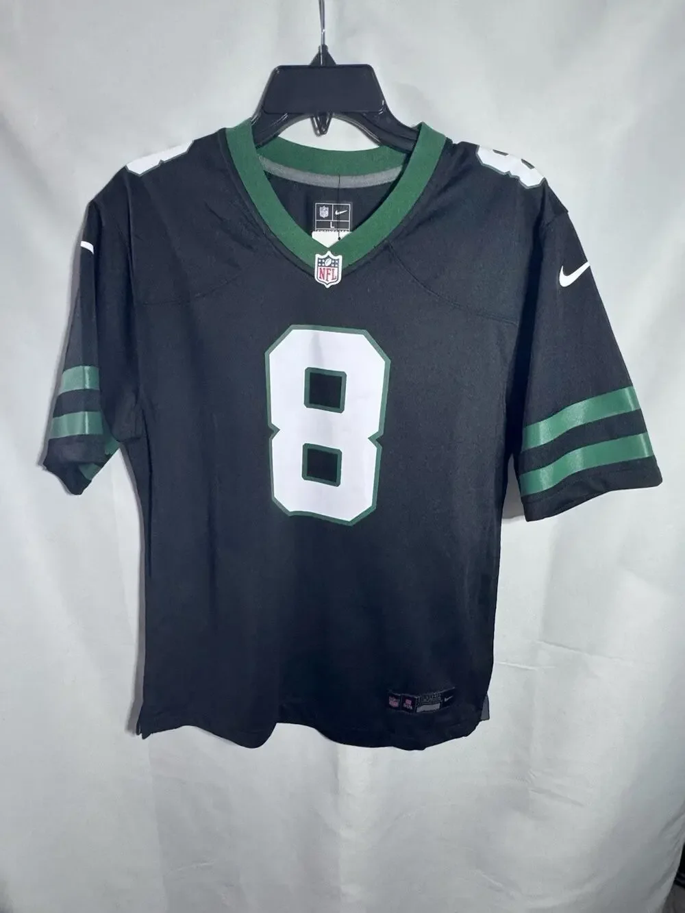 Nike New York Jets Aaron Rodgers #8 Large Engineered Jersey Black NWT